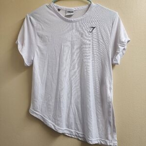 Gymshark White Essential Side Tie Short Sleeve T-Shirt Women's Size Small